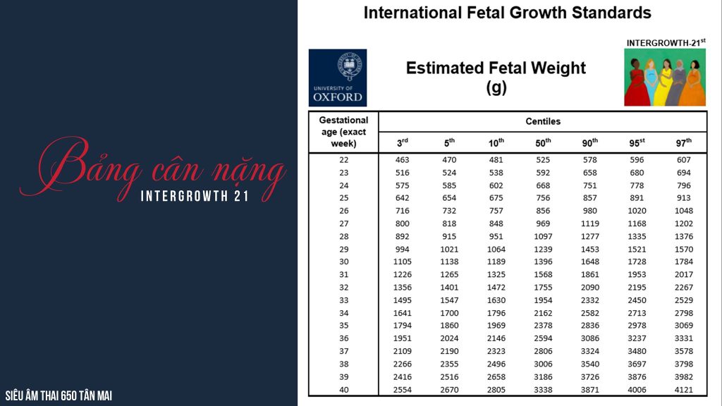 cân nặng thai nhi theo intergrowth 21