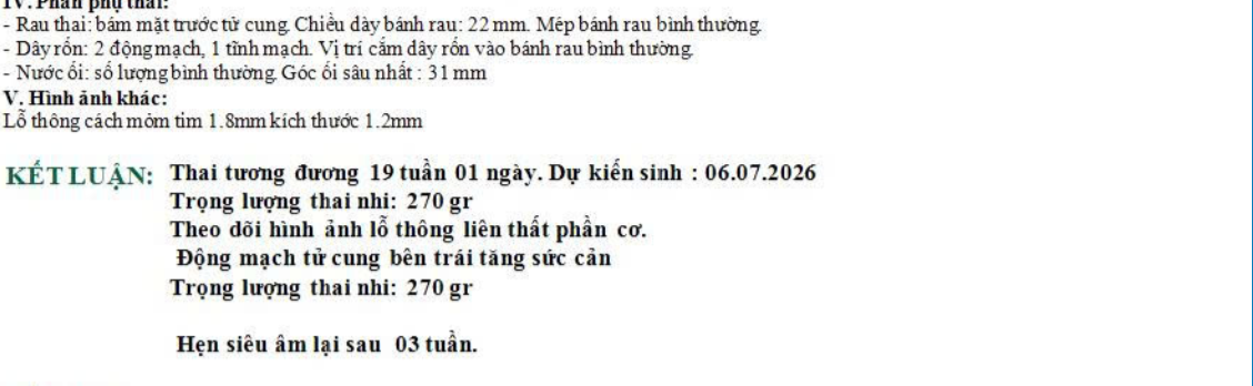 Hình ảnh siêu âm tim thai được dùng khi đánh giá thông liên thất