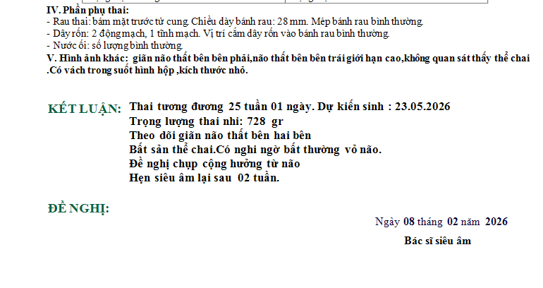 Giãn não thất vừa thai nhi