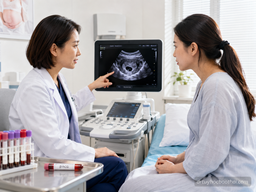 Bác sĩ tư vấn cho phụ nữ về Beta hCG bao nhiêu thì siêu âm thấy thai trong buồng tử cung