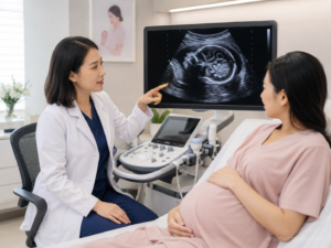 Bác sĩ tư vấn cho mẹ bầu về phát triển tiểu não thai nhi qua hình ảnh siêu âm não thai