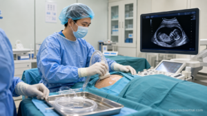 Thủ thuật giảm thiểu dịch ối bằng phương pháp hút ối trong phòng vô trùng