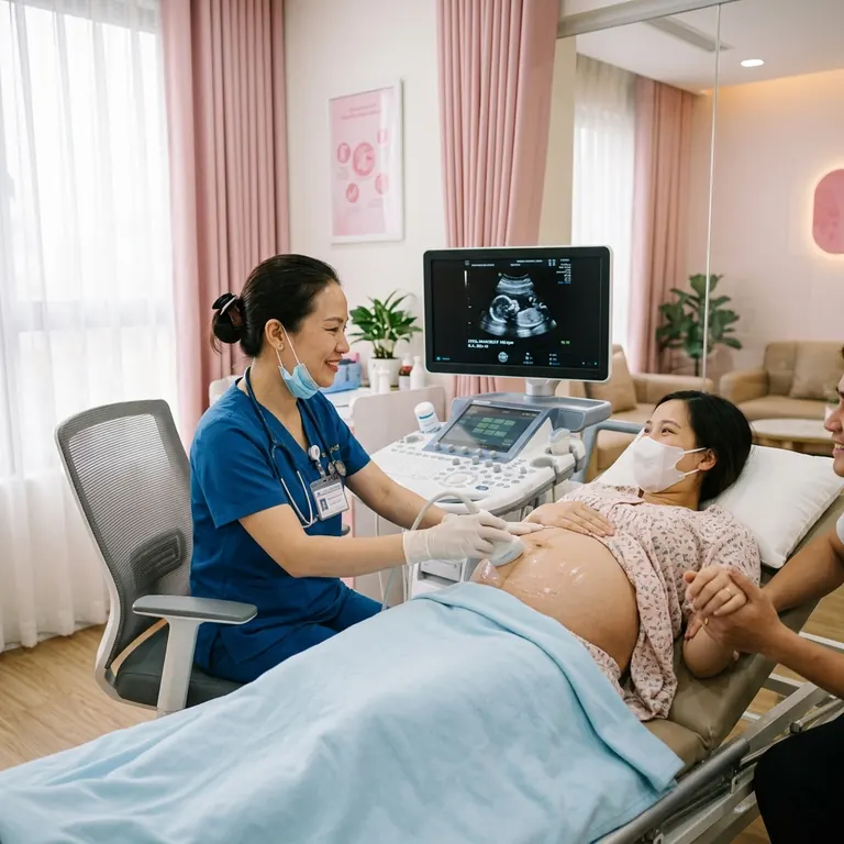 Bác sĩ siêu âm theo dõi biến chứng thai kỳ