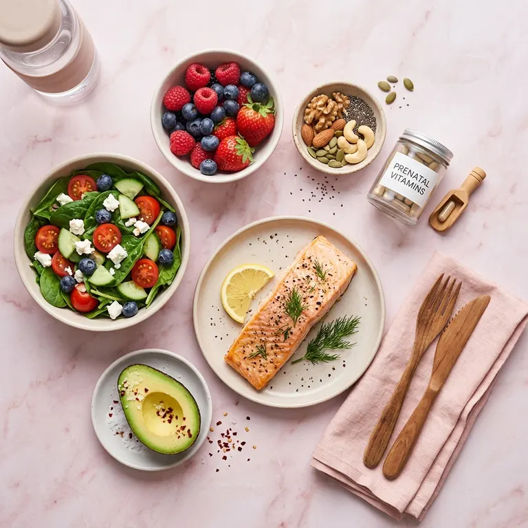 Thực phẩm lành mạnh và vitamin cho mẹ bầu