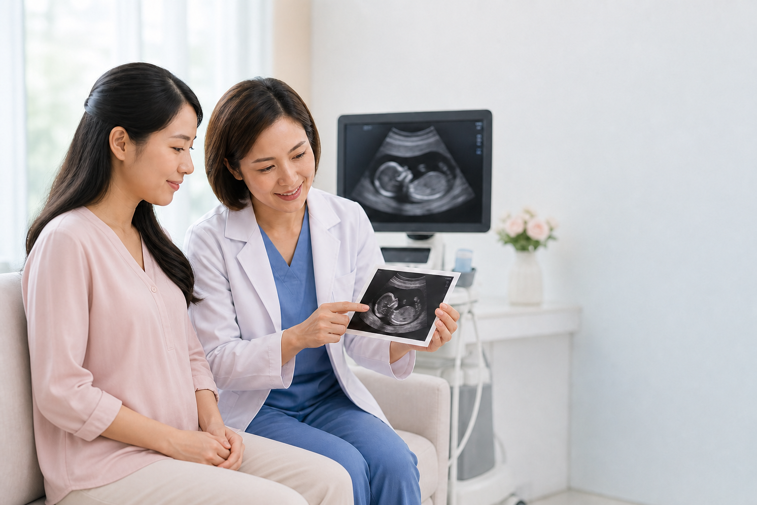 Thai phụ khoảng 12 tuần được tư vấn sau kết quả NIPT nguy cơ cao hội chứng Down