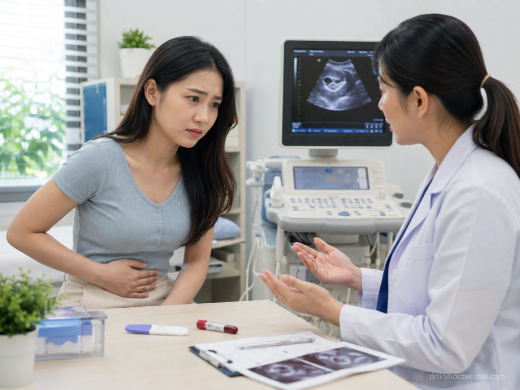 Bác sĩ tư vấn cho phụ nữ về đau bụng một bên khi chậm kinh và thời điểm cần loại trừ thai ngoài tử cung