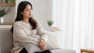Phụ nữ nghỉ ngơi bình tĩnh trong giai đoạn thai kỳ sớm