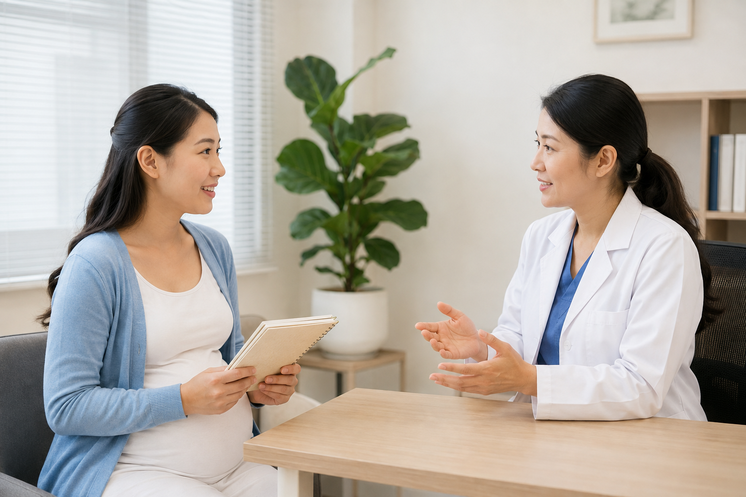 Mẹ bầu chuẩn bị câu hỏi để trao đổi với bác sĩ trong lần khám tiếp theo